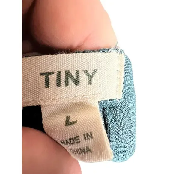 Embroidered Boho Dress Large Green Floral Sleeveless Belted Tiny Sundress - Picture 7 of 7